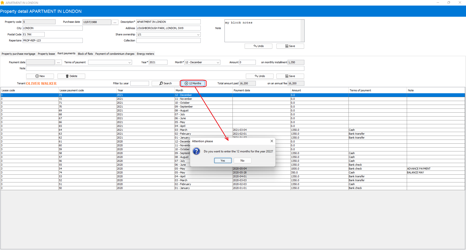 Lease payments (Historical management of lease payments) Lease payments (Historical management of lease payments)